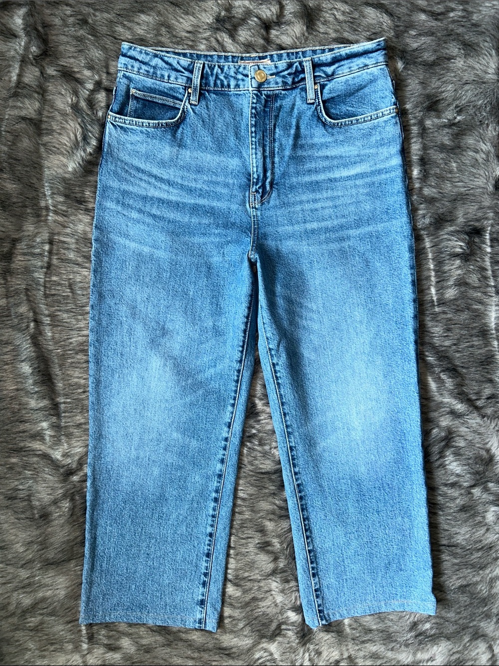 Kut From The Kloth Sienna Wide Leg High Rise Jeans Size 12 Crop Short Inseam